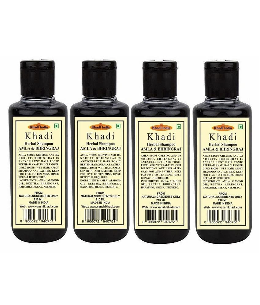 Khadi Herbal Amla & Bhringraj Shampoo 840 mL Pack of 4