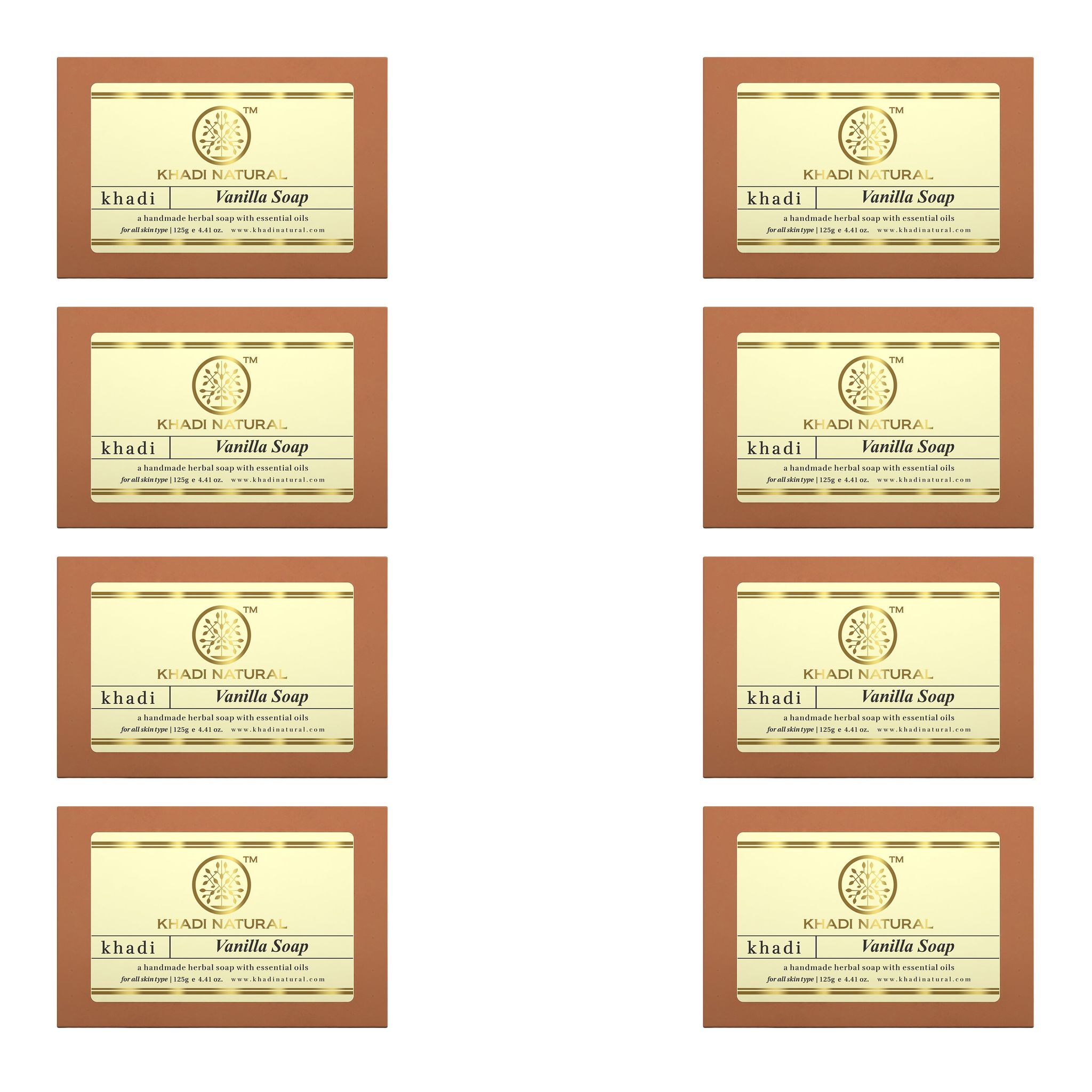 Khadi Natural Vanilla Soap Combo Pack Of 8 – 125gm Each