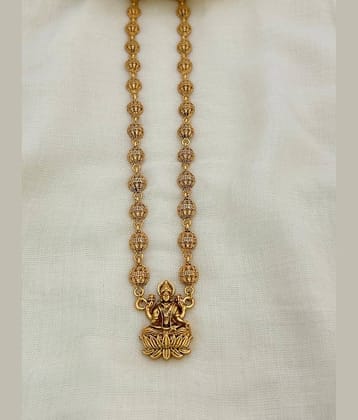 ROFARWORD Gold Brass Necklace Set ( Pack of 1 )