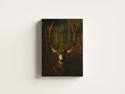 FURNISHUB Royal Stag Portrait Magnificent Antlers in Captivating Detail | Wall Art Painting For Home Decor| Wall Decor Painting | Gallery Wrapped Canvas Art Painting | Ideal Painting For Gifting