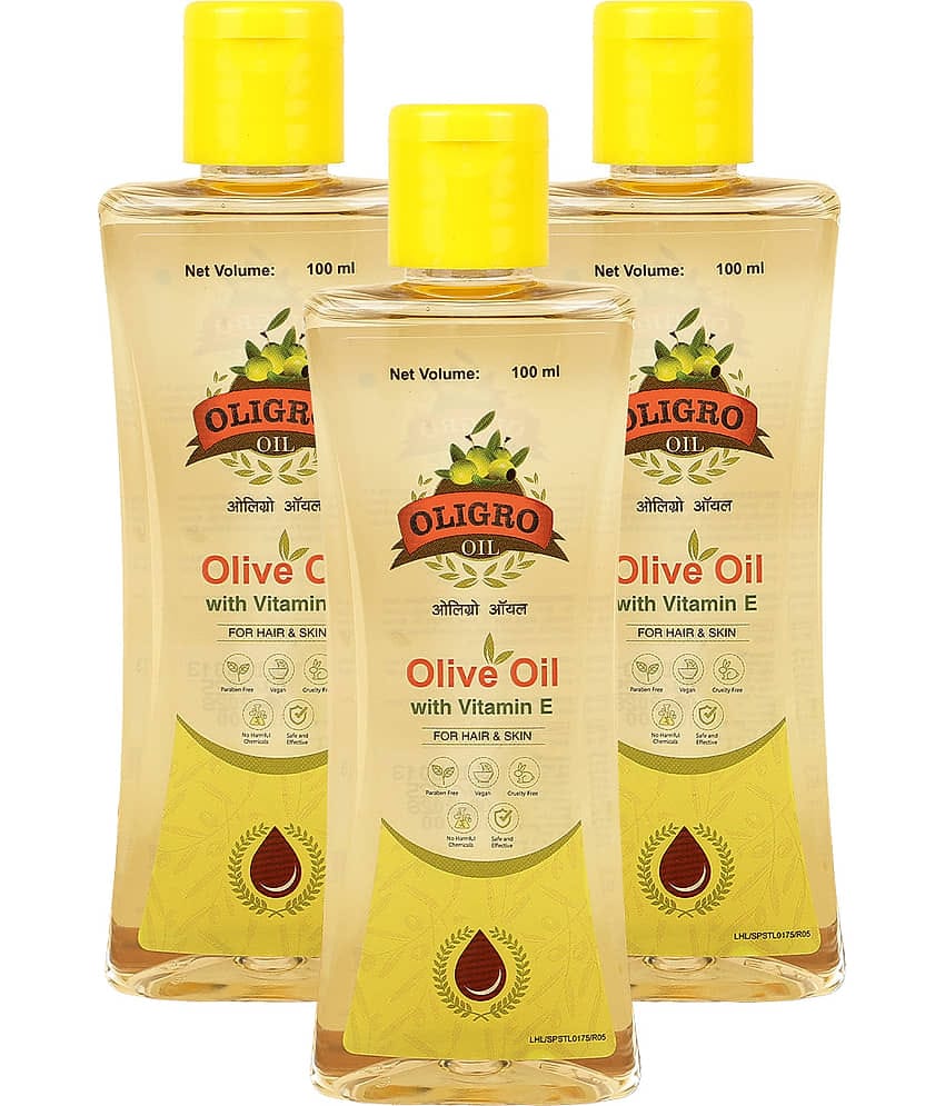 Oligro Olive Oil For Body Massage And Hair Care with Goodness Of Vitamin E- (100ml x 3)