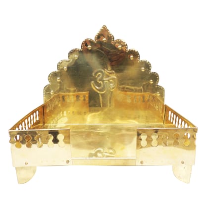 Religious Brass Singhasan Sheet for God Idol | Ideal for Home & Temple, Height : 13.4 Inch (ZMAS107 M)