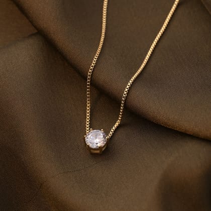 Round Solitaire Necklace