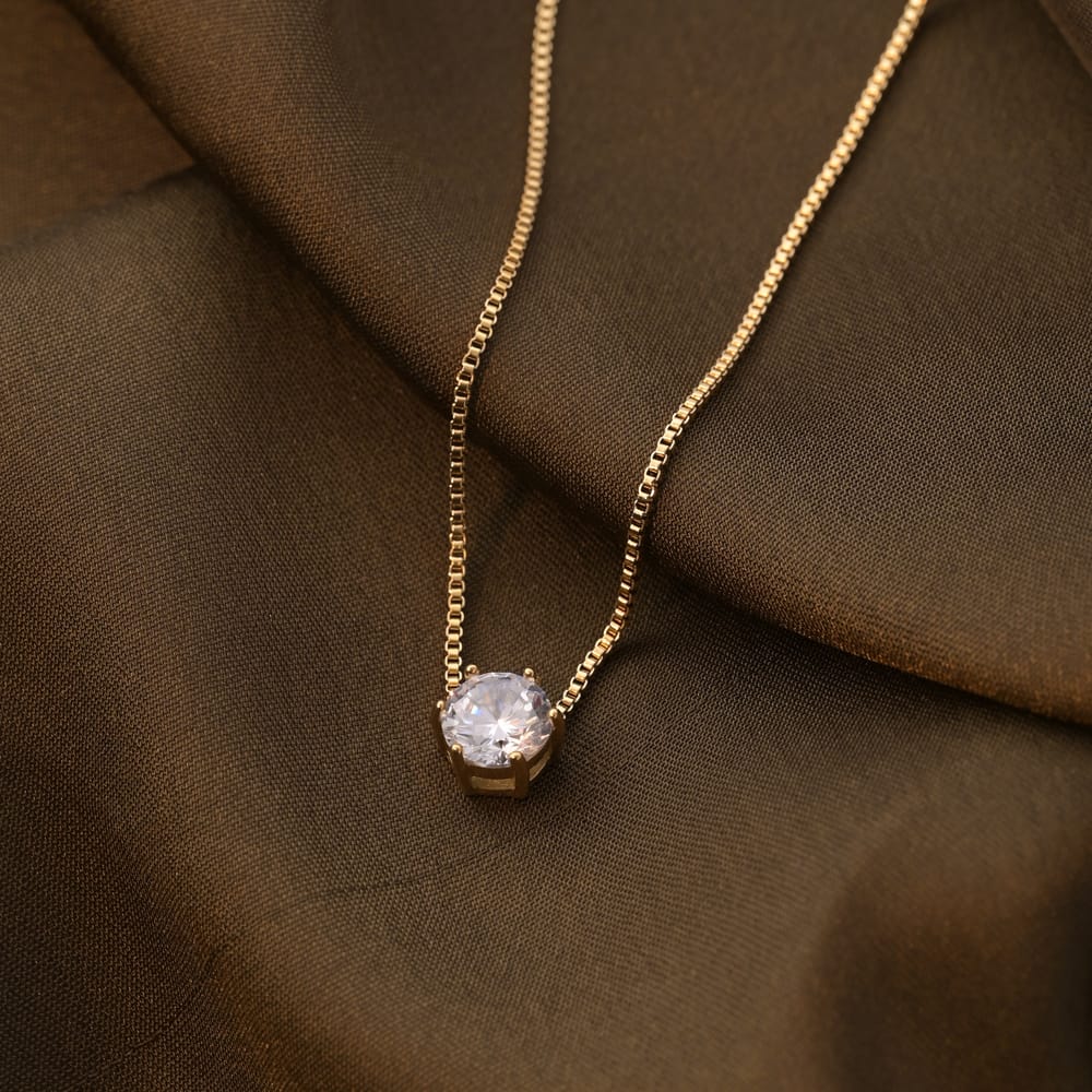 Round Solitaire Necklace