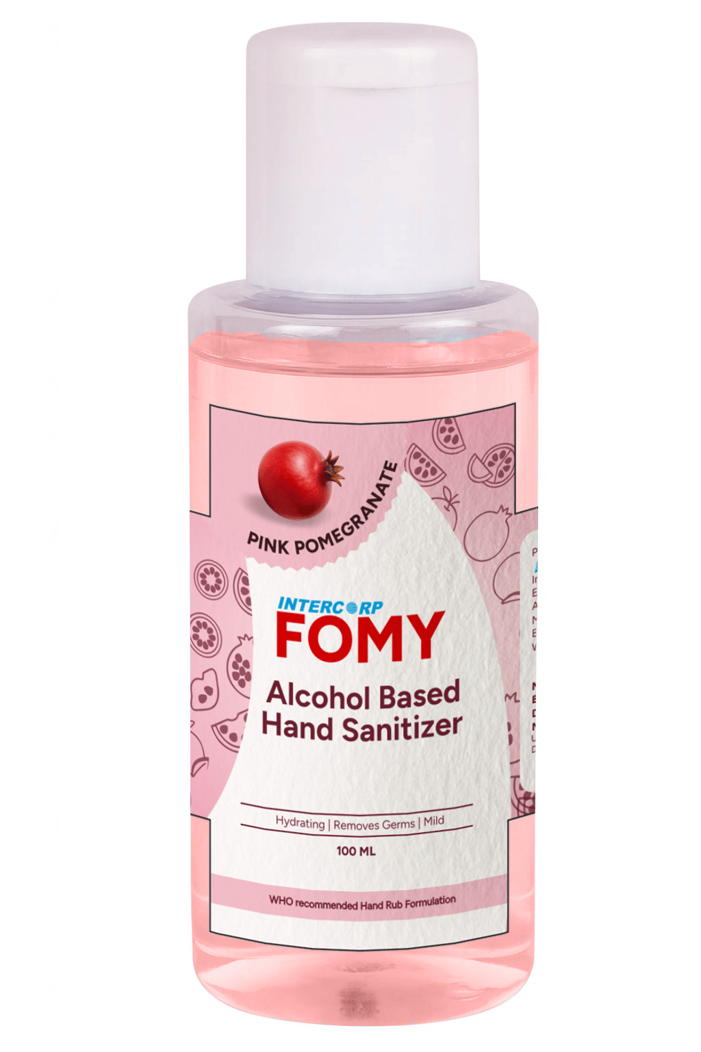 INTERCORP FOMY 75% Isopropyl Alcohol-based Hand Rub Sanitizer and Disinfectant, 100 ml (Pomegranate)