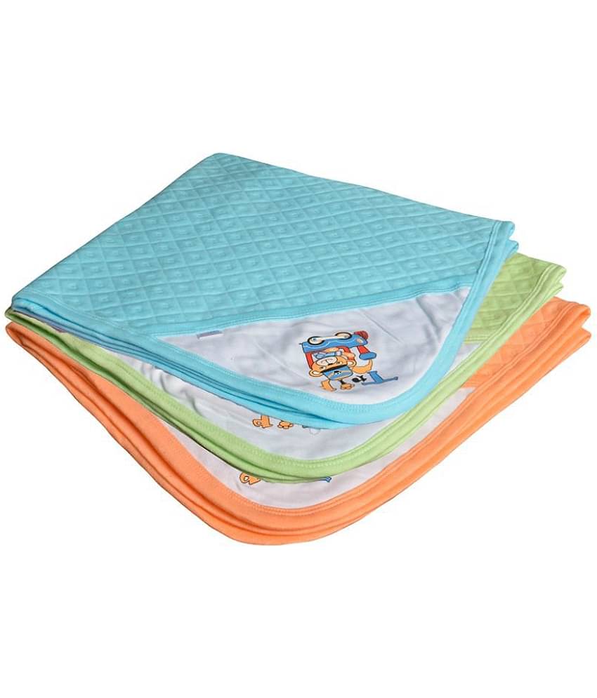 CATCUB Multi-Colour Cotton Towel cum blanket ( 72 cm × 72 cm 3 pcs )