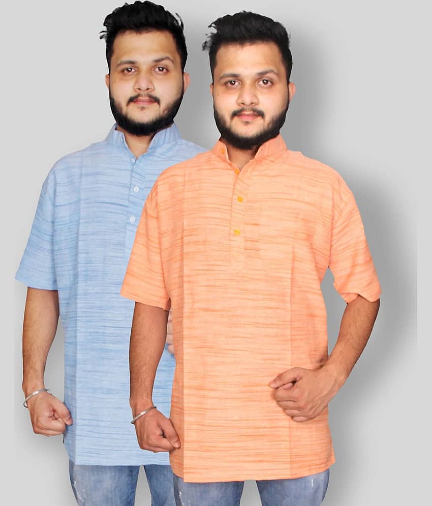 DESHBANDHU DBK - Multicolor Cotton Men's Regular Kurta ( Pack of 2 )