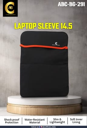 Laptop Sleeve 14.5" (inch) Compatible for MacBook / HP / Lenovo / Dell / Asus / Acer / Sony (Black)