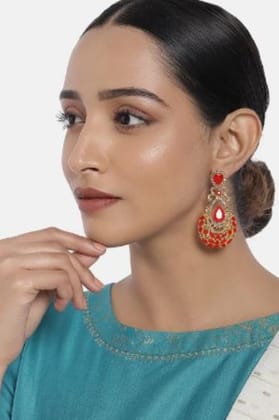 Generic Women's Rose Gold Plated Alloy Earrings-PID47283