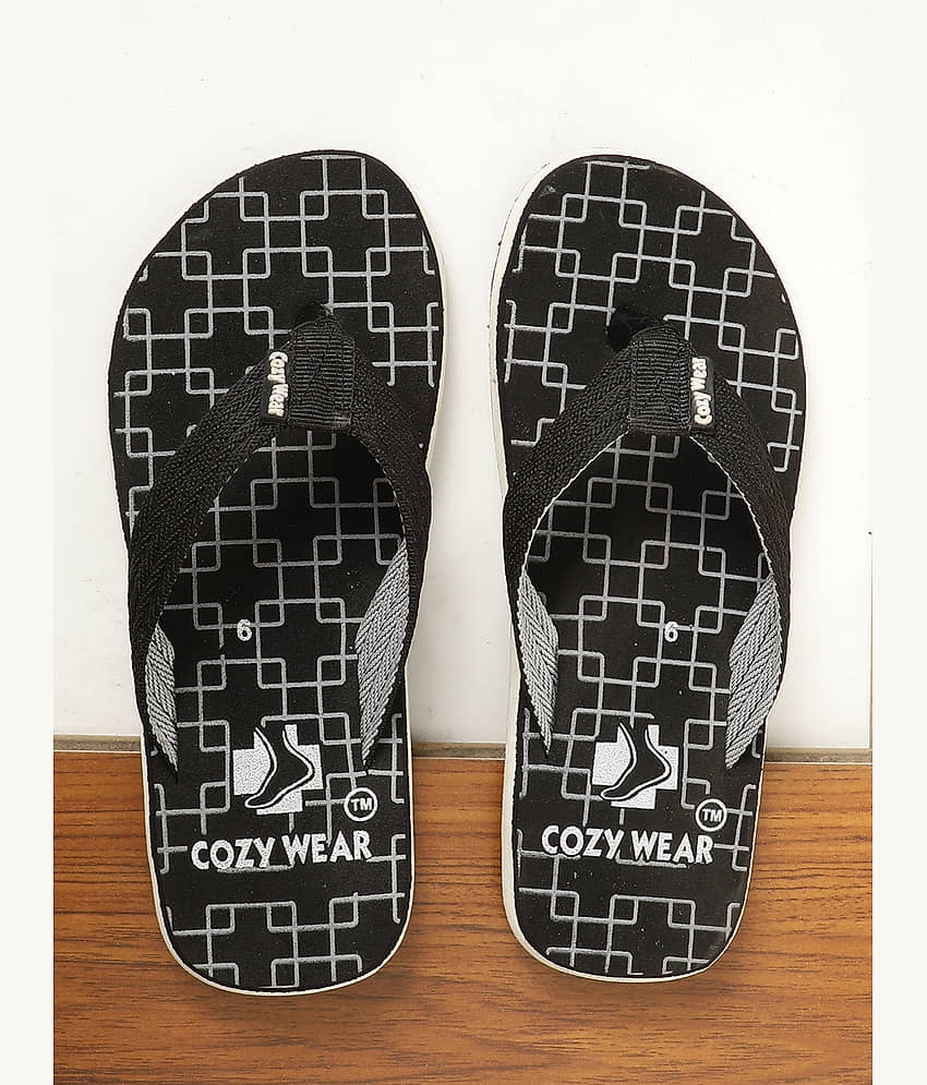 Cozy Wear - Black Men's Thong Flip Flop