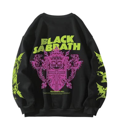 Black Sabbath Designed Oversized Sweatshirt-S / Black