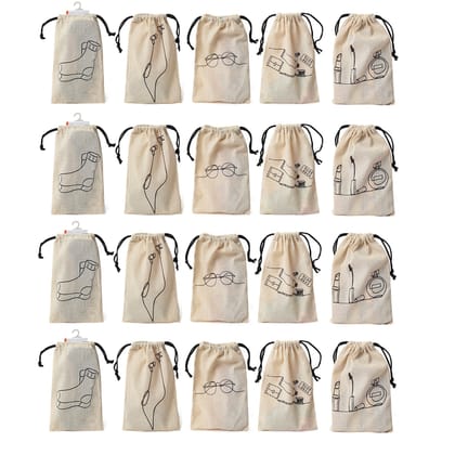 IVillage Travel Pouch Off White Set of 20