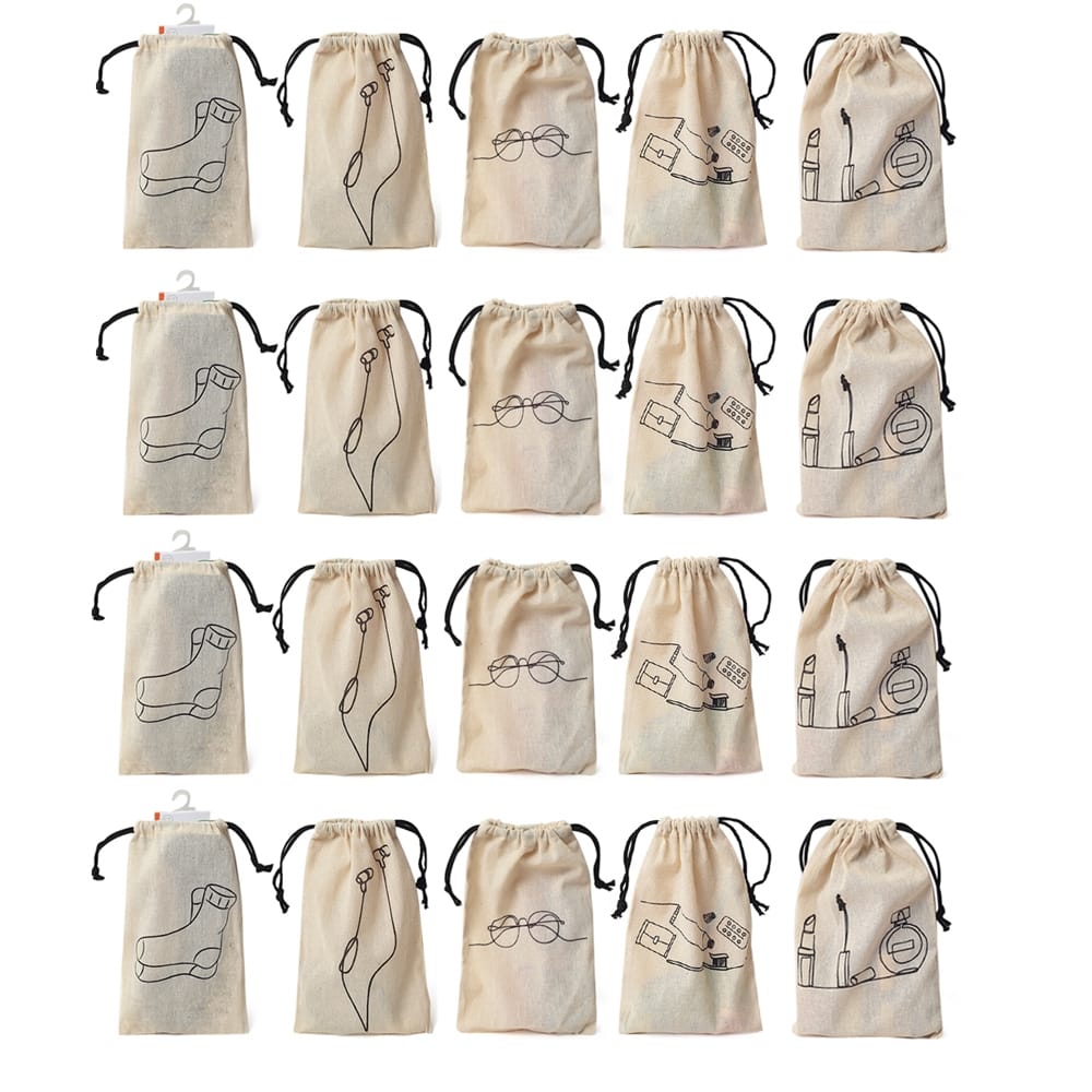 IVillage Travel Pouch Off White Set of 20