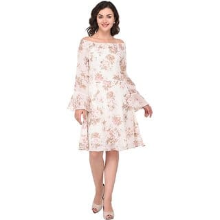 Purys Women White Fit & Flare Dress