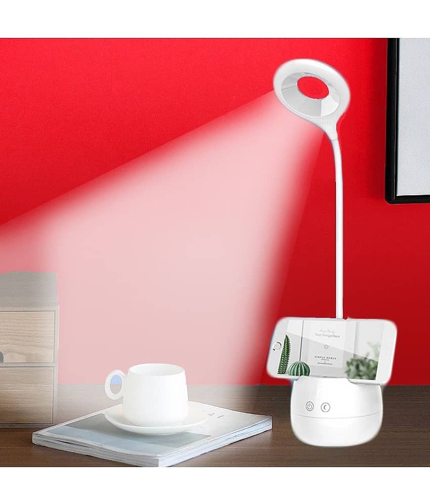 IDOLESHOP - White Study Table Lamp ( Pack of 1 )