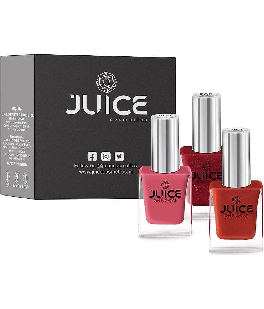 Juice - Red Glossy Nail Polish ( Pack of 3 )