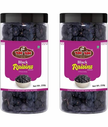 YUM YUM Afghan Seedless Black Raisin Premium Healthy Kali Kismish, Nutrient-rich - Raisins (500 g)