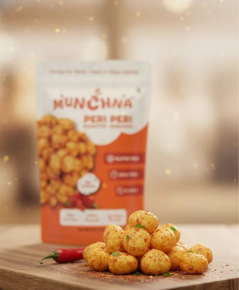 Munchna – Roasted Makhana Peri Peri | Crunchy, Protein-Rich, Low-Calorie, Gluten-Free, Premium Quality | 50 Gram