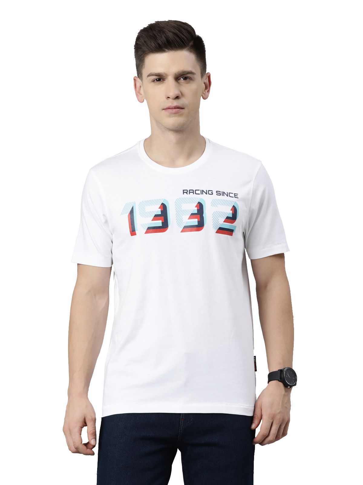 TVS Racing Round Neck T Shirts-Premium 100% Cotton Jersey, Versatile T Shirt for Men, Ideal for Gym, Casual Wear & More-Mercerised Yarn for Extra Durability-Easy to Wear & Wash (Type-1)