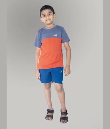 JILZ Pack of 1 Boys Polyester T-Shirt & Shorts Set ( Multicolor )