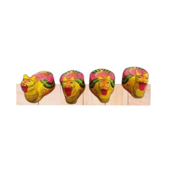 Wooden Colourful Tealight Candle Holders Camel (Set of 2)