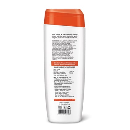 Nisha Smooth & Silky Shampoo for Women Men 340ml, Almond & Olive Actives Shampoo for Naturally Soft Silky Hair
