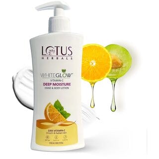 Lotus Herbals Whiteglow Vitamin C Deep Moisture Hand  Body Lotion Moisturises And Brightens, 400Ml
