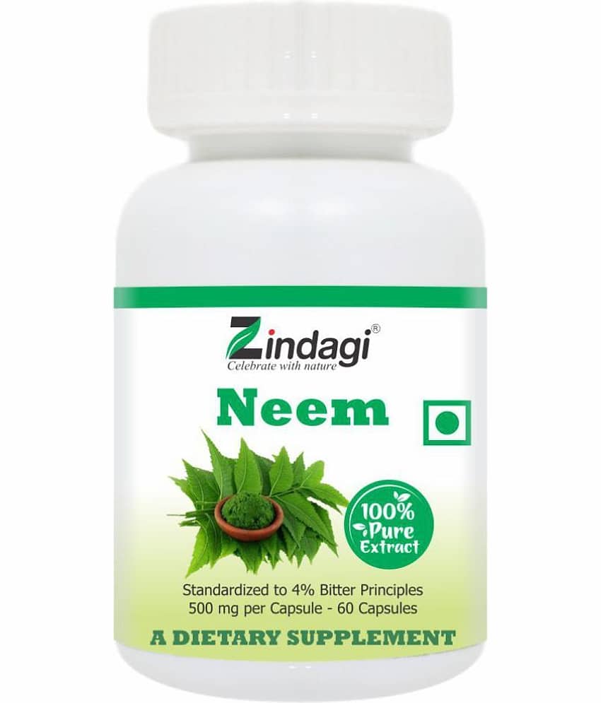 Zindagi Neem Extract Capsules - Anti Viral And Health Supplement 60 gm Natural Multivitamins Capsule