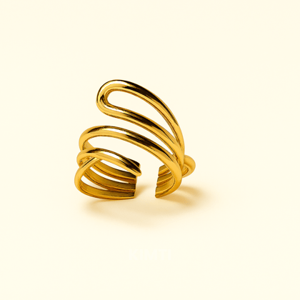 18k Gold-Plated Leafy Twist Ring