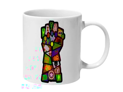 Multicolor Avengers Hero Infinity Stones Gauntlet Colors Ceramic Mug