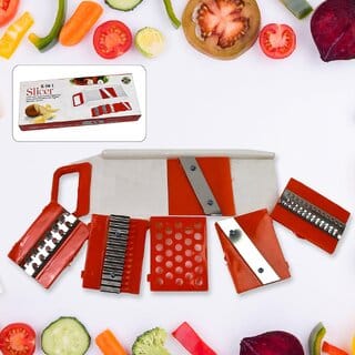 Viratra 6 in 1 Vegetables Slicer, Cutter and Fruit Dicer Grater (1 Set)