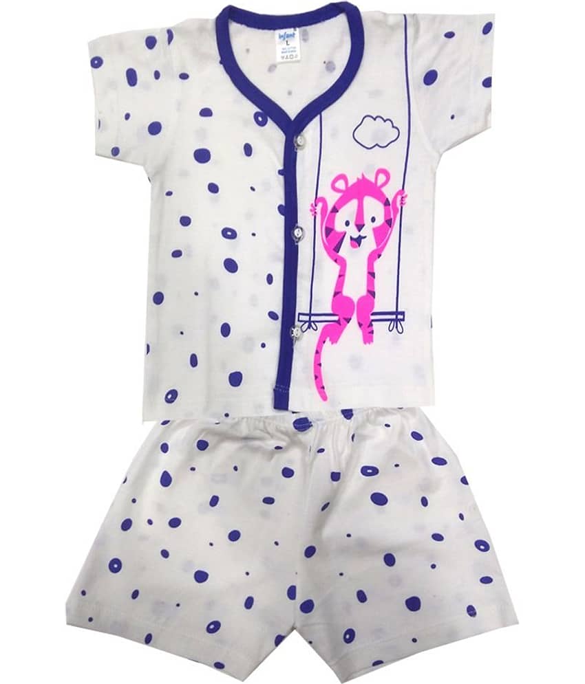 INFANT Pack of 1 Unisex for Baby 100% Cotton Tops & Bottoms Sets ( Blue )