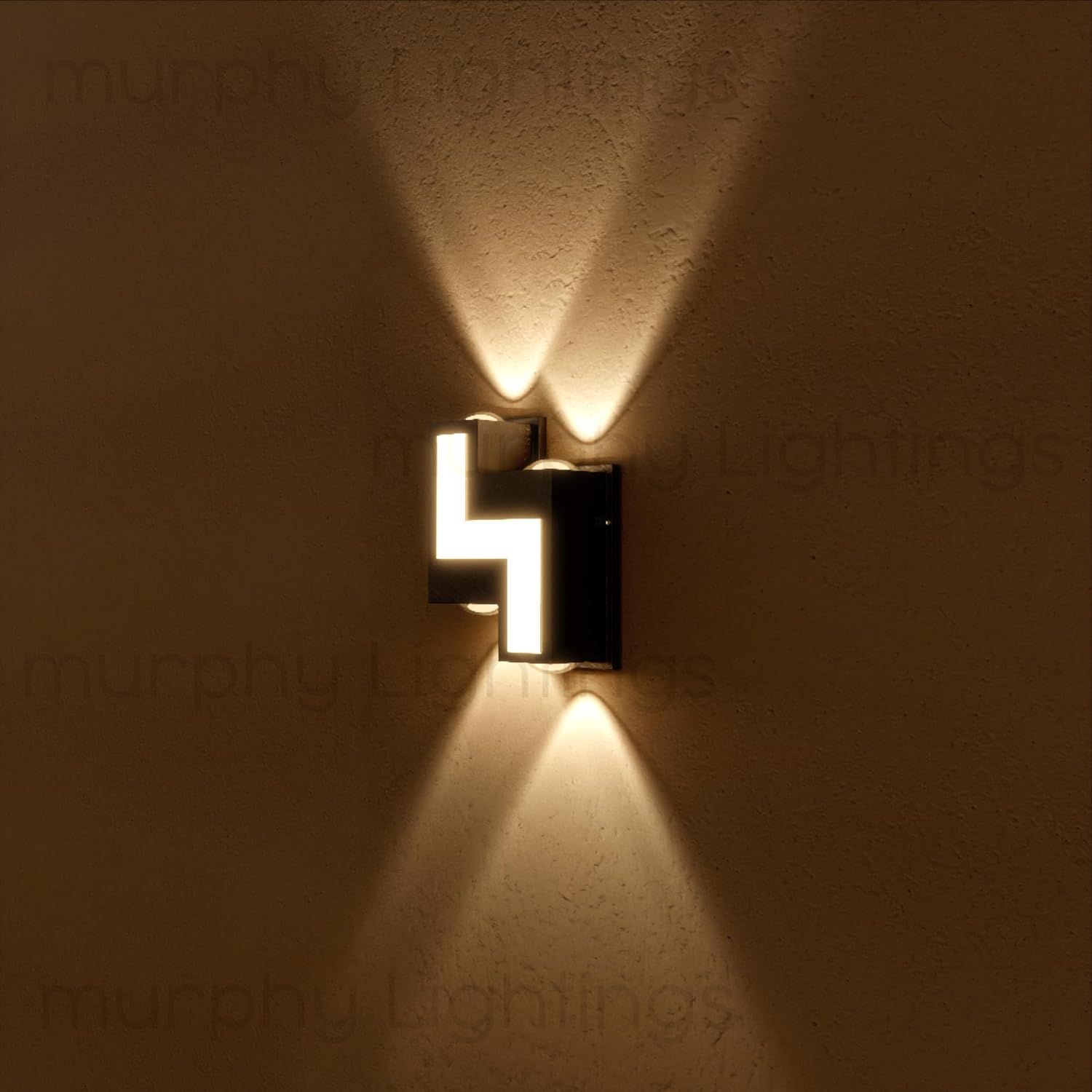 Murphy 8W 4Way Step Type Up/Down Wall Light Warm White, Alluminium Body (2 Up & 2 Down Step)-Warm White / Pack of 1