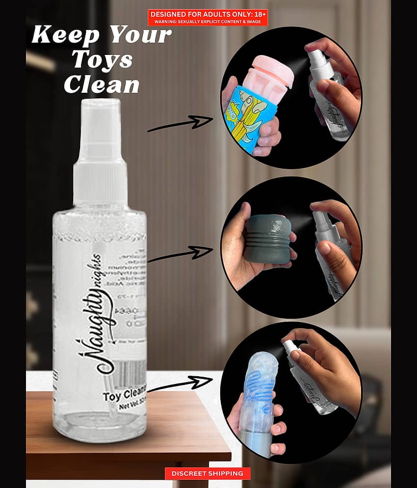Naughty Nights Sex Toy Cleaner Non Toxic Dildo- Vibrator Cleaner Easy to use Water Based Non Sticky Sex Toy Cleaner Spray-50ml