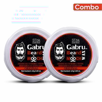ST.bir Gabru Beard and Mooch Wax 25gm (Pack of 2)