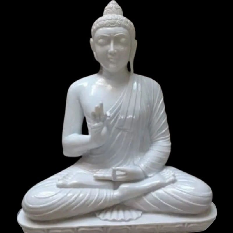White Religious Marble Buddha Statue, For Worship, Size/Dimension: 24x18inch