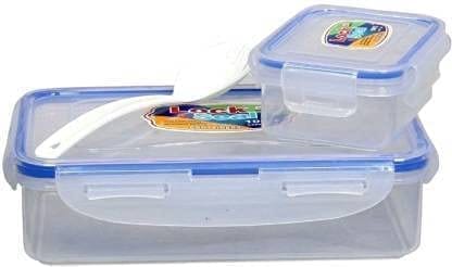 Ski Lock & Seal Plastic Lunch Box With Small Container And A Spoon Inside 1 Containers Lunch Box (800 Ml)