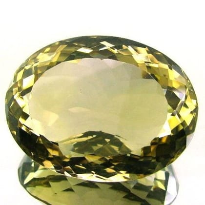 Superb A+ 85.5Ct Clear Fine Natural Lemon Quartz Oval Faceted Gemstone