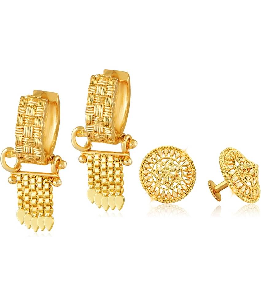 Vighnaharta - Golden Bali Earrings ( Pack of 2 )