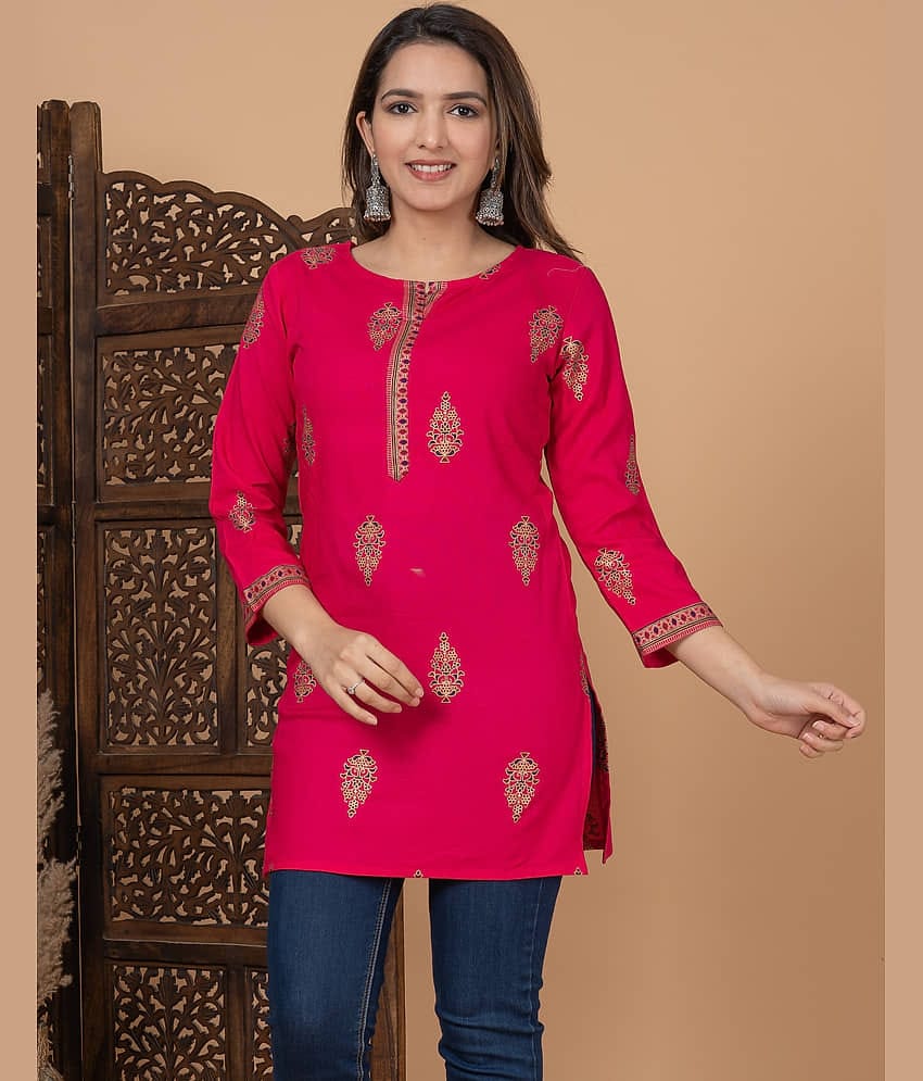SST Fashion Women's Cotton Blend A-Line Top ( Pink )