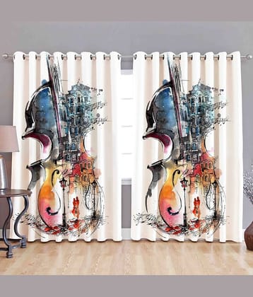 B7 CREATIONS - Multicolor Pack of 1 Polyester Window Curtain (4 ft X 5 ft)