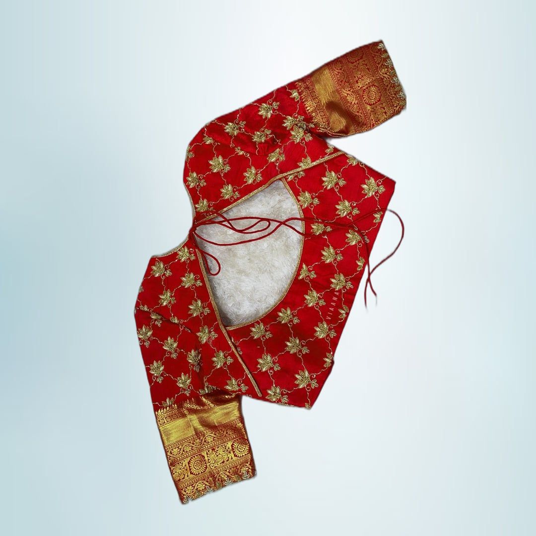 Viaana Red Bridal Maggam Work Blouse | Traditional Embroidered Silk | Wedding & Festive
