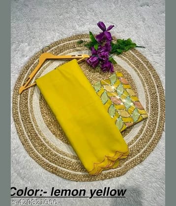 supalee Tex Georgette Solid Saree With Unstitched Blouse Piece ( Multicolor1 )