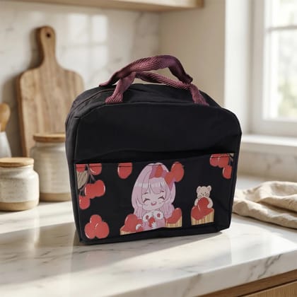 Insulated Lunch Bag with Cute Cartoon Design  Portable Thermal Food Storage Bag for School, Office & Travel (1 Pc | Random Design)