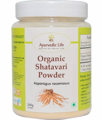 Ayurvedic Life Organic Shatavari Powder 200 Gm Pack of 1