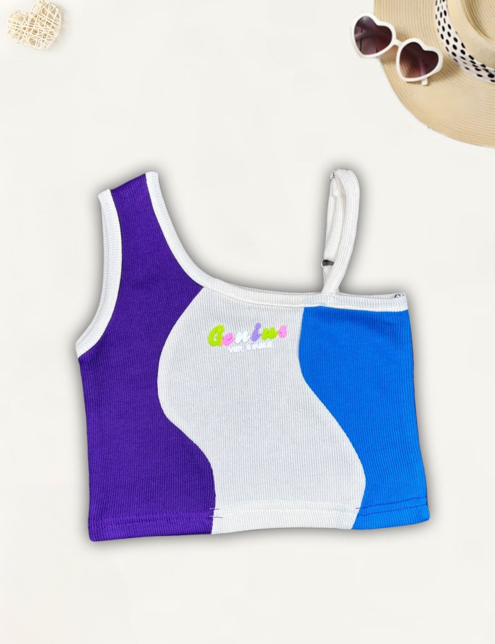 Girls One Shoulder Top [GT-576] [3-10 Years]-4-5Y (Size - 24) / Imported Knit