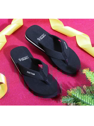 FORVELA Classic Look Doctor Slipper for Women-BLACK / 4 UK / 37 EURO
