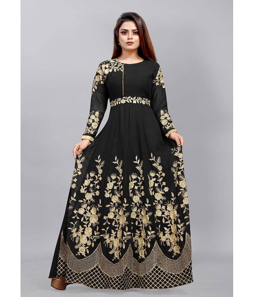 JULEE - Blue Anarkali Georgette Women's Semi Stitched Ethnic Gown ( Pack of 1 )