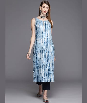 Varanga Cotton Dyed Straight Women's Kurti - Blue ( Pack of 1 )