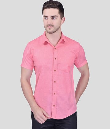 PRINTCULTR Cotton Blend Regular Fit Solids Half Sleeves Men's Casual Shirt - Pink ( Pack of 1 )